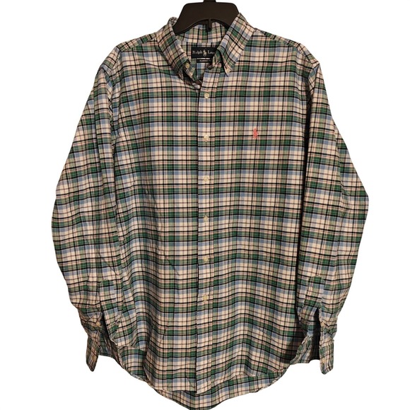 Ralph Lauren Other - Ralph Lauren Mens Classic Fit Plaid Button Down Shirt Green Blue Pink Large